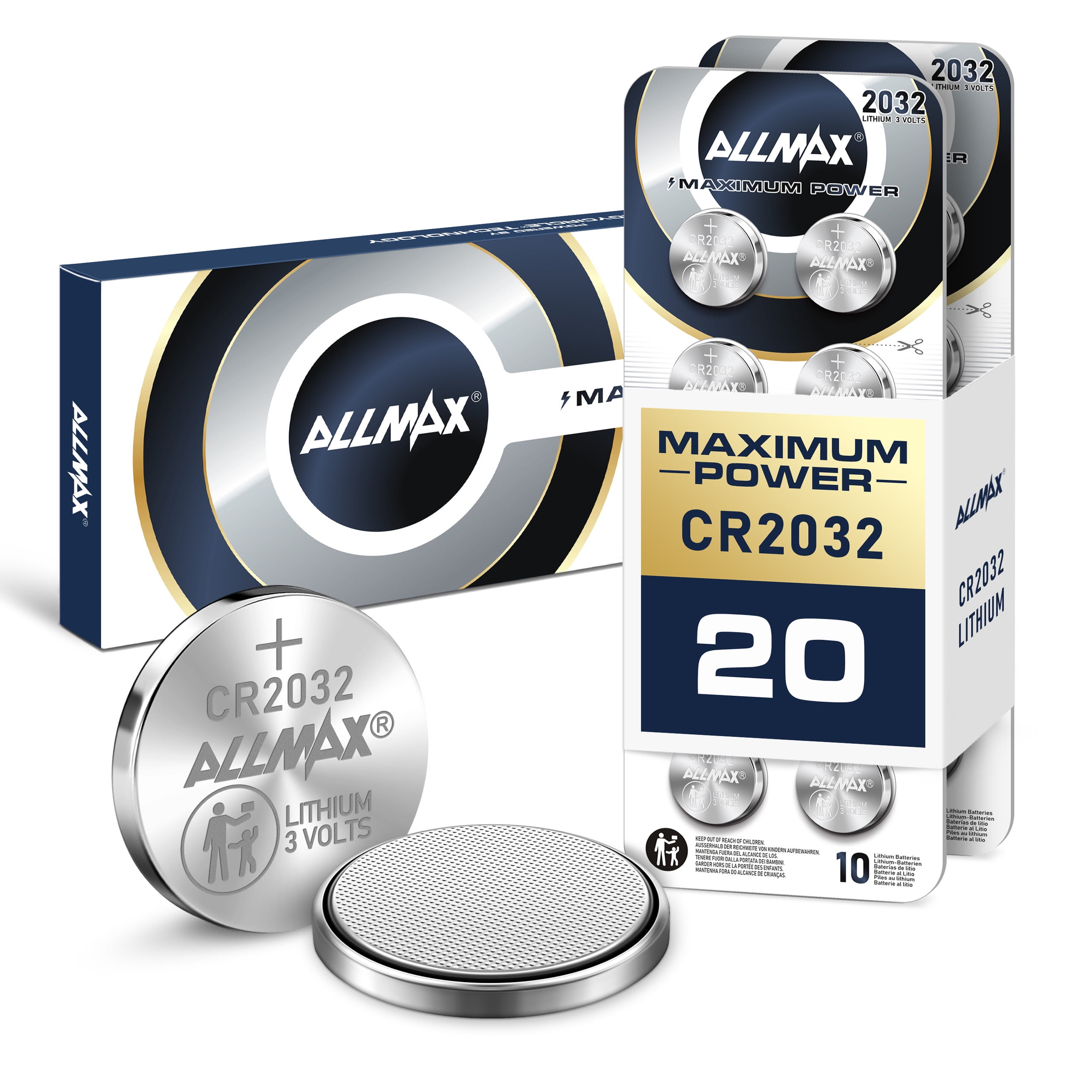 Allmax CR2032 Maximum Power Lithium Coin 3V Battery (20 Count) Ultra