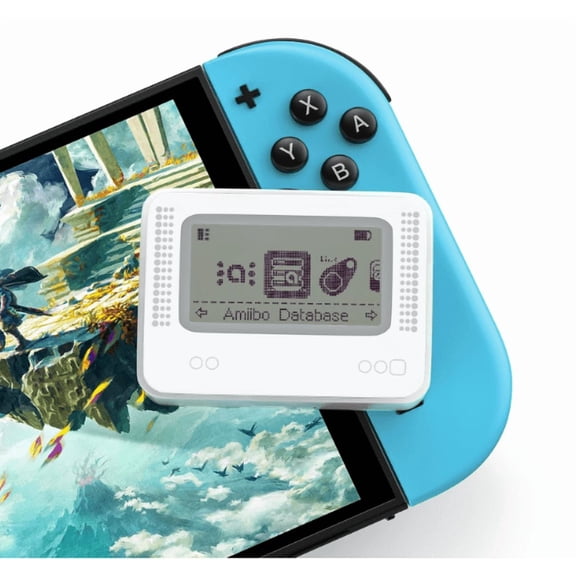 Allmiibo Ultra NFC Emulator, Portable NFC Data Writer with LCD Display, USB-C Rechargeable, Built-In Save Library and App Connectivity