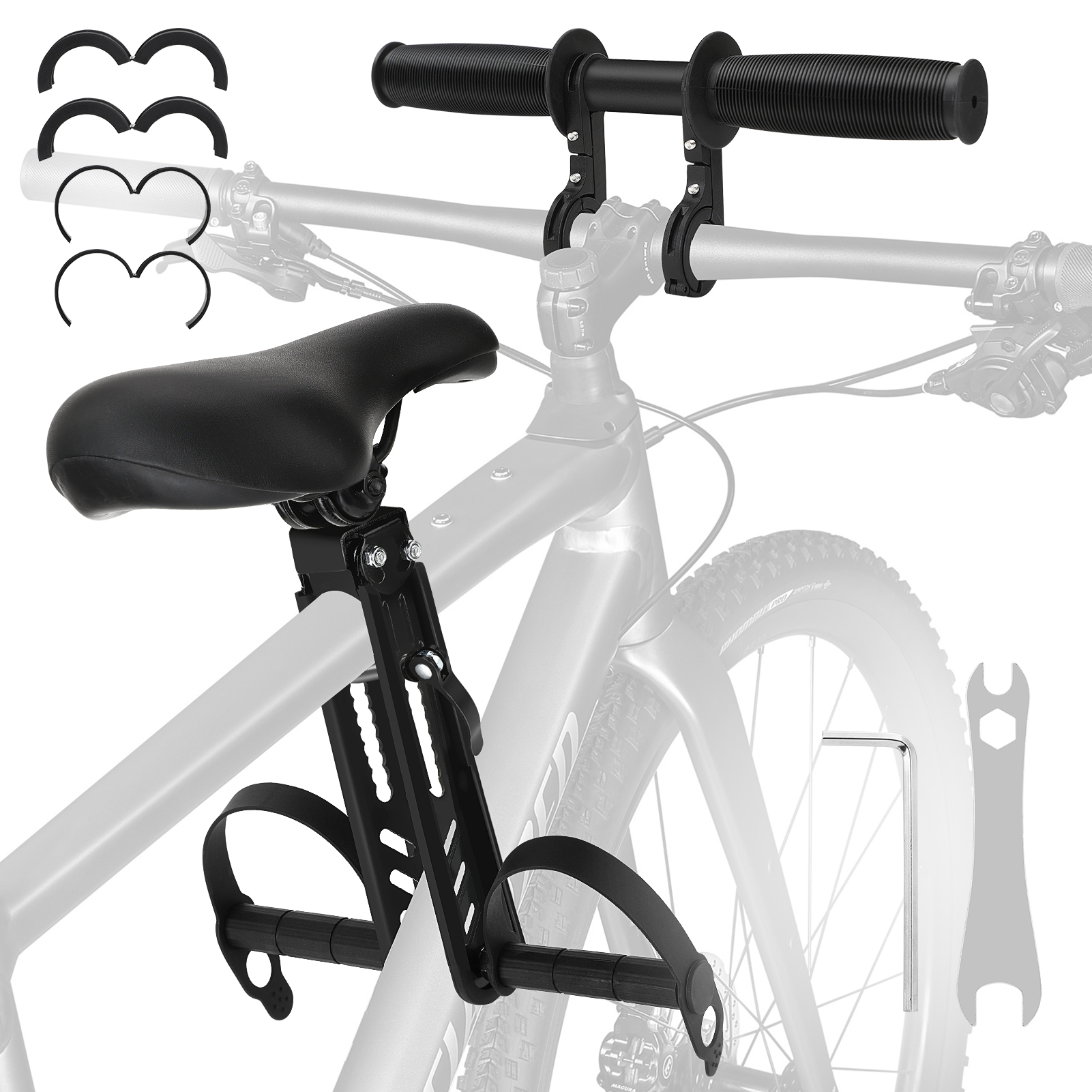 Allnice Bike Seat for Kids with Handlebar, Front Mounted Child Bicycle