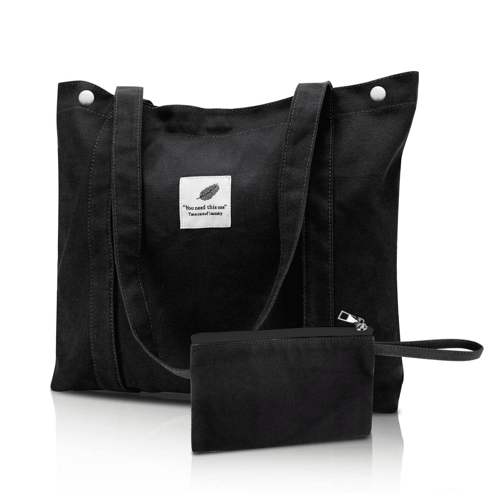 Allnice Canvas Tote Bag with Inner Pocket for Women, Washable Casual