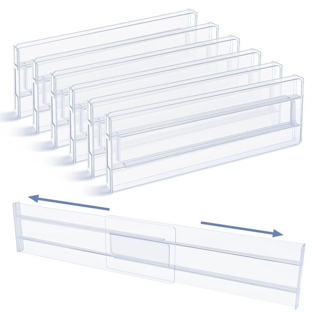 Allnice Drawer Dividers Set of 6, Adjustable Drawer Dividers Organisers