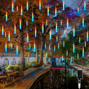 Allnice LED Outdoor String Lights, 10 Tube 240 LEDs Waterproof Falling Rain Lights, Christmas Lights Fairy String Lights for Malls, Parks, Yards Party Holiday Decoration Multi-Colored