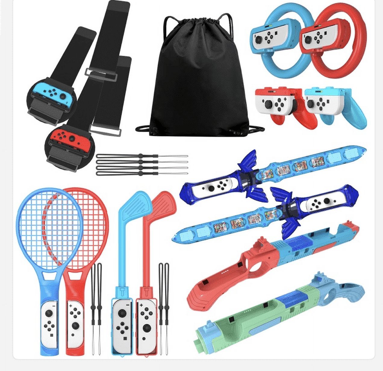 Allnice Largesize Switch Sports Accessories Bundle for Nintendo Switch Accessories 15in1