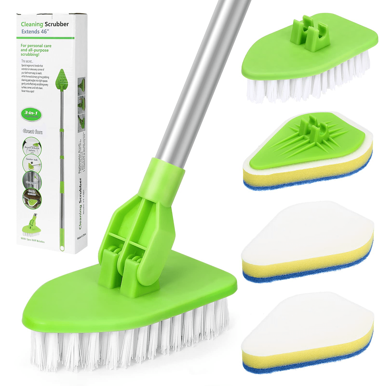 Allnice Floor Scrub Brush with Long Handle 35, Adjustable