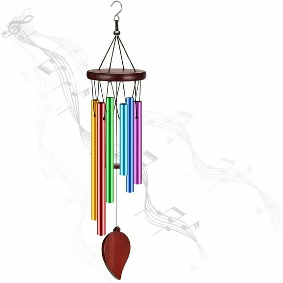 Allnice Memorial Wind Chimes Outdoor Deep Tone, 30'' Sympathy Wind Chimes with 6 Metal Tubes Wind Chimes for Women Men, Indoor Outdoor Decor for Garden, Patio, Yard, Cafe, Home