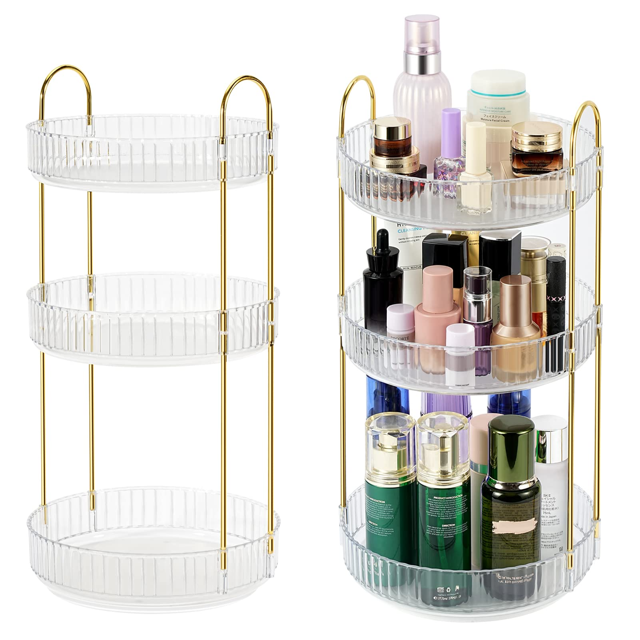 Allnice Rotating Makeup Organizer for Vanity, 3 Layers Big Capacity