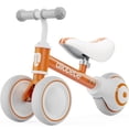thumbnail image 1 of Allobebe Baby Ride-On Balance Bike for 12–30 Months, Adjustable Seat, Soft Silent 3-Wheel Ride-On, Orange, 1 of 9