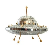 Alloet Disco Ball UFO Mirror Reflective Balls Kawaii Home Desk Decorations (Silver)