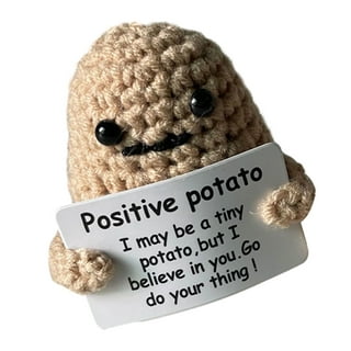Funny Positive Tomato, 2.3in Knitted Inspirational Positive Potato Creative  Cute Wool Positive Crochet Toy for Birthday Gifts Party Decoration  Encouragement 