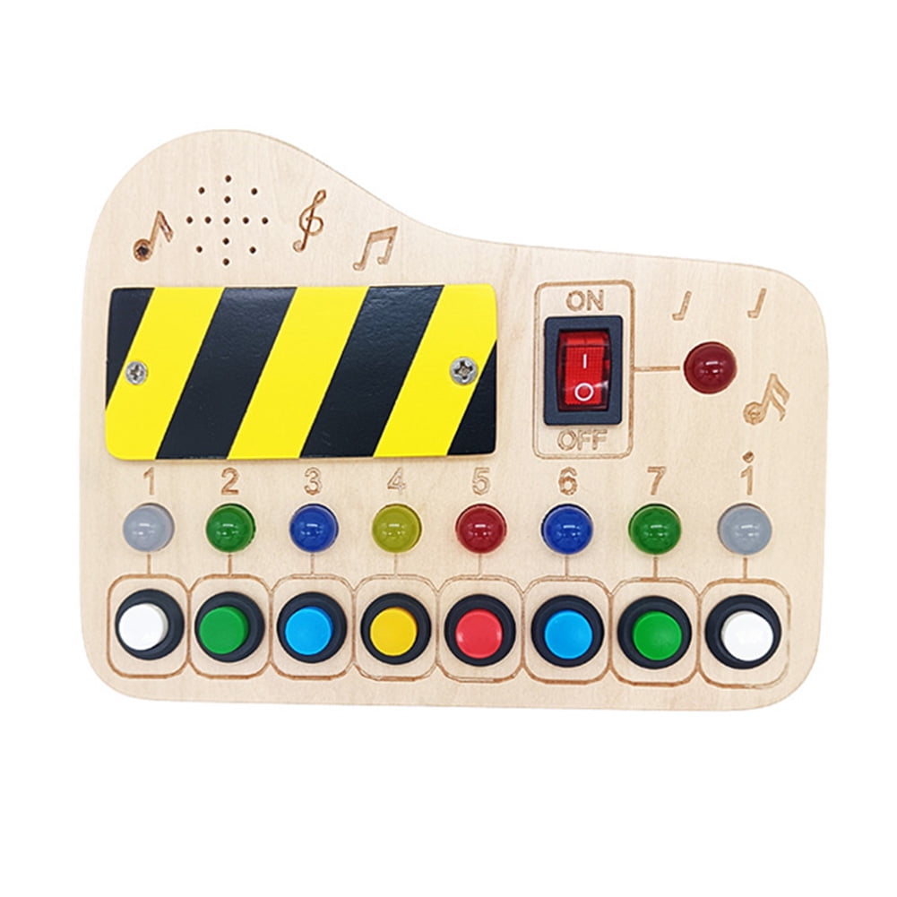 Alloet Light Switch Toy Wooden Board with LED Light Switch For Kids 3