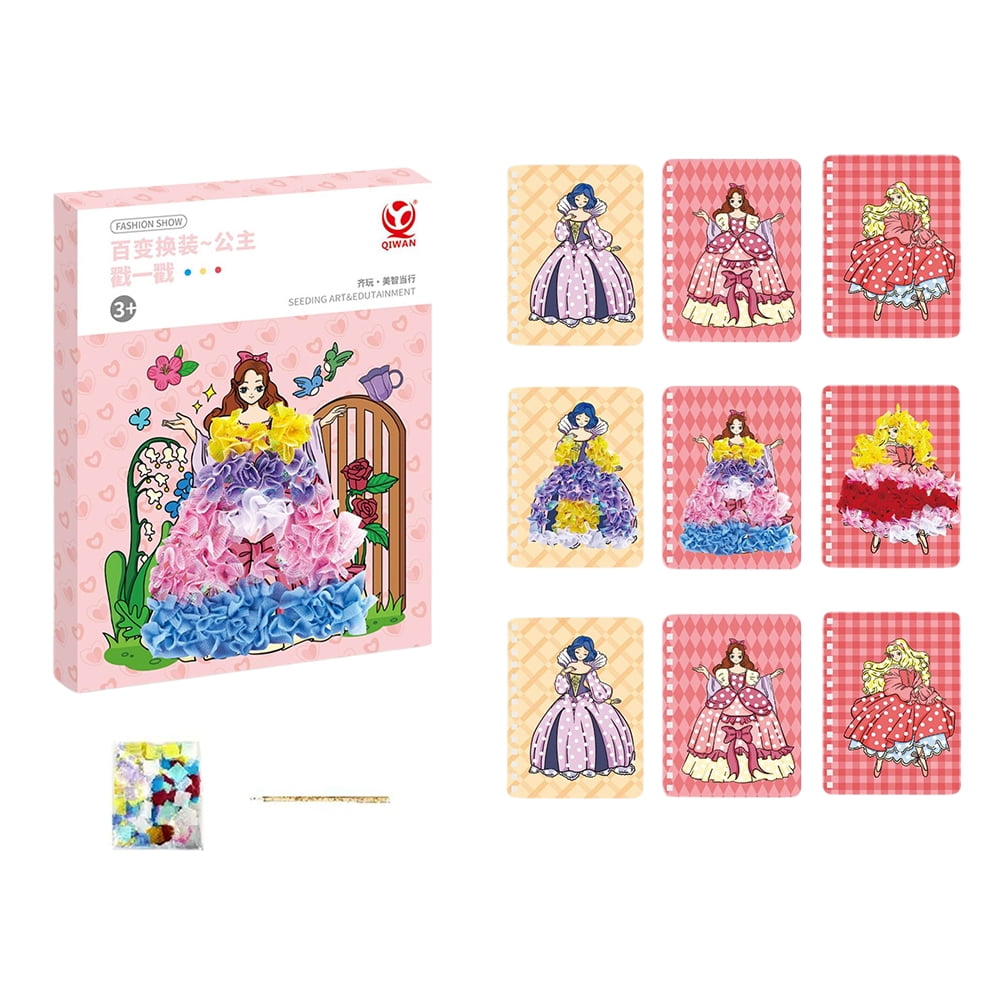 Alloet Poke Art DIY Toys Creative DIY Cartoon Change Dress for Kids Gift,  Princess - Walmart.com