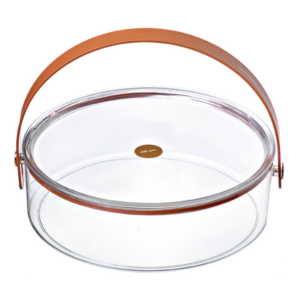 Alloet Portable Plastic Veggie Tray with Lid and Handle (No Compartment