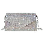 Alloet Rhinestone Envelope Clutch Bag Chain Glitter Evening Bags Purse (Multicolor)