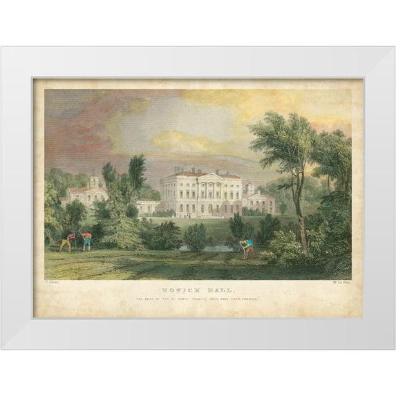 Allom, T. 24x19 White Modern Wood Framed Museum Art Print Titled - Howick Hall