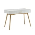 thumbnail image 1 of Allora 1-Drawer Rectangular Wood Home Office Desk in White, 1 of 2
