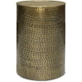 thumbnail image 1 of Allora 16" Contemporary Metal Side Table in Hammered Antique Gold, 1 of 6