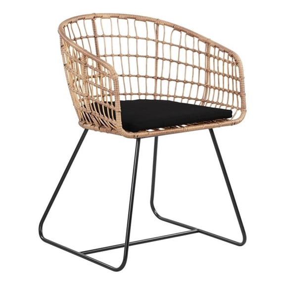 Allora 18'' Traditional Wicker / Rattan Lounge Chair in Brown