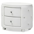 thumbnail image 1 of Allora 2 Drawer Faux Leather Tufted Nightstand in White, 1 of 6