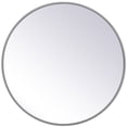 thumbnail image 1 of Allora 24" Round Mid Century Metal Frame Clear Beveled Mirror in Gray, 1 of 7