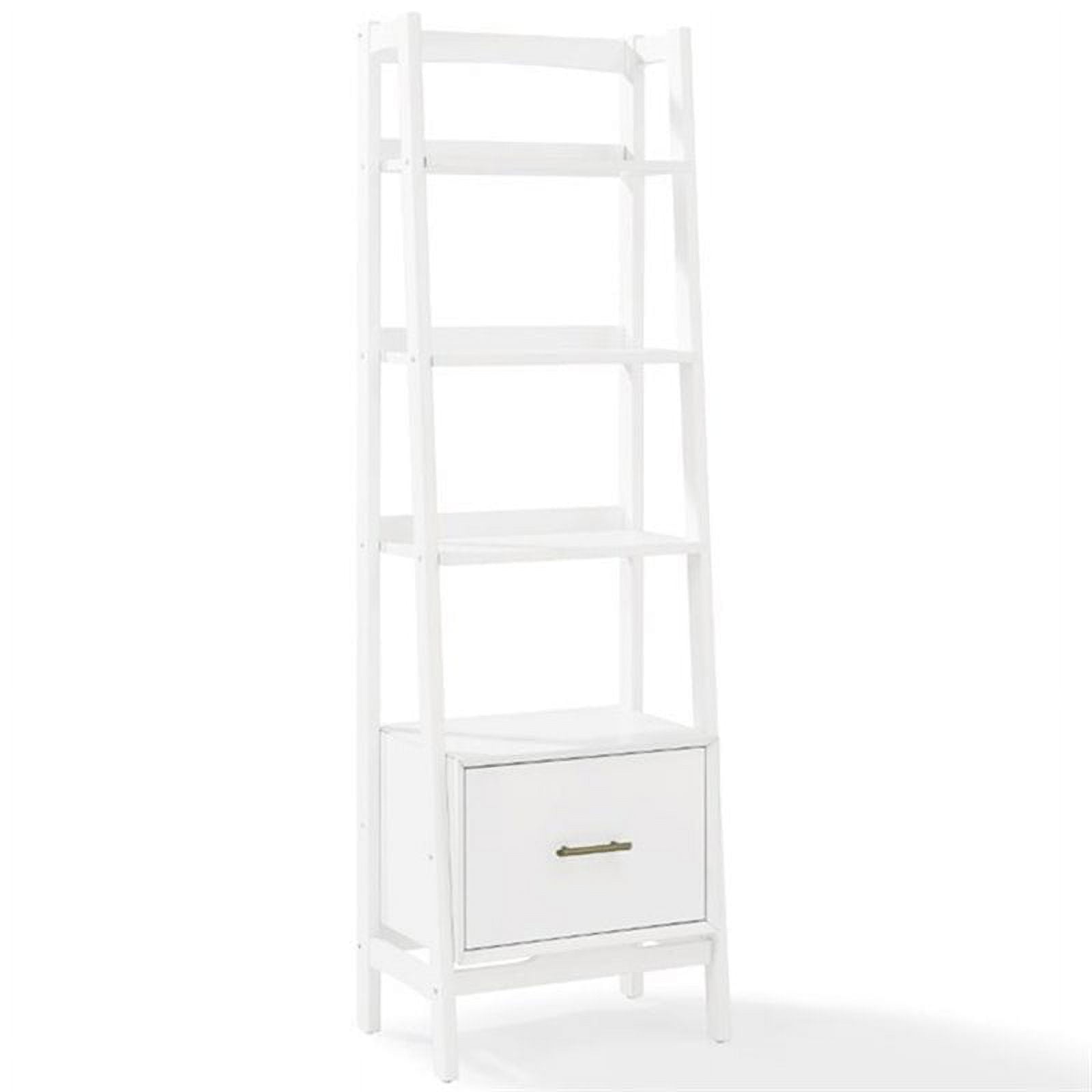 Allora 25" 4 Shelf Ladder Bookcase in White