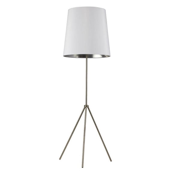 Allora 3 Leg Floor Lamp in White and Satin Chrome