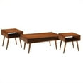 thumbnail image 1 of Allora Zebrano Wood Rich Walnut Coffee Table Set Rectangular Contemporary Assembly Required, 1 of 8
