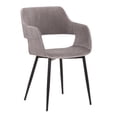 thumbnail image 1 of Allora 32" Modern Fabric Open Back Dining Accent Chair in Gray/Black, 1 of 5