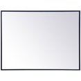 thumbnail image 1 of Allora 36" x 27" Mid Century Metal Frame Clear Beveled Mirror in Blue, 1 of 9