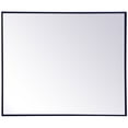 thumbnail image 1 of Allora 36" x 30" Mid Century Metal Frame Clear Beveled Mirror in Blue, 1 of 9