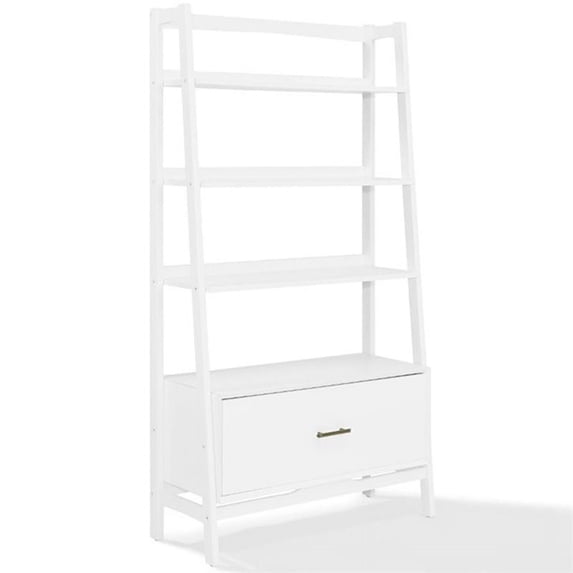 Allora 38" 4 Shelf Ladder Bookcase in White