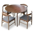 thumbnail image 1 of Allora 5-Piece Mid-Century Modern Dining Set w/ 4 Fabric Dining Chairs in Grey, 1 of 5