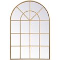 thumbnail image 1 of Allora 53" x 36" Mid Century Metal Windowpane Frame Clear Mirror in Brass, 1 of 7