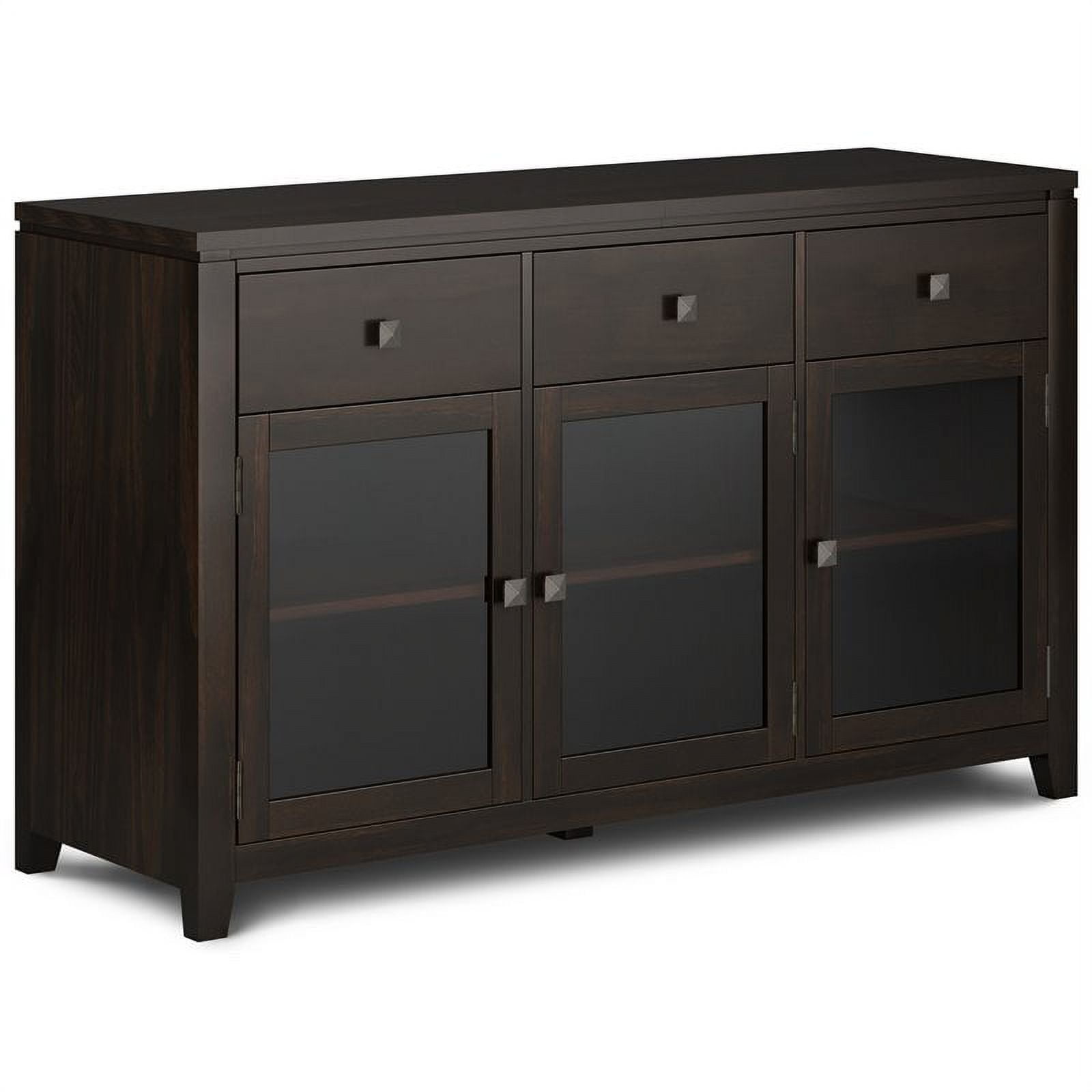 Cosmopolitan Mahogany Solid Wood 54" Wide Contemporary Sideboard Buffet