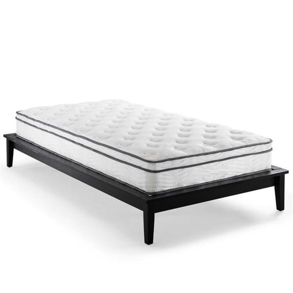 Allora Polyester White Twin Mattress Rectangular Tight-Top 8" Unassembled