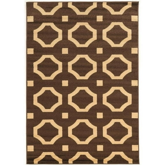 Allora 8' x 10'2" Power Loom Polypropylene Rug in Brown and Beige