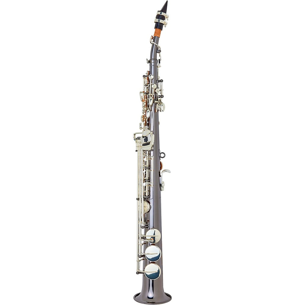 Allora ASPS-450 Vienna Series Straight Soprano Sax Black Nickel Body Silver Keys