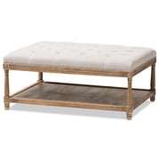 Allora Coffee Table Ottoman in Beige and Oak