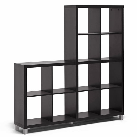 Allora Contemporary 12 Cube Shelving Unit in Dark Brown