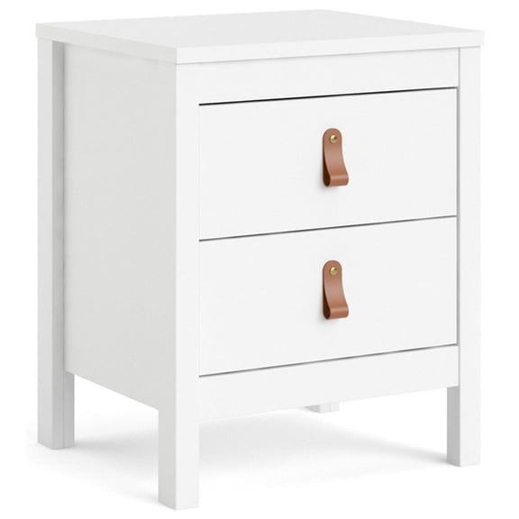 Allora Contemporary 2 Drawer Nightstand in White