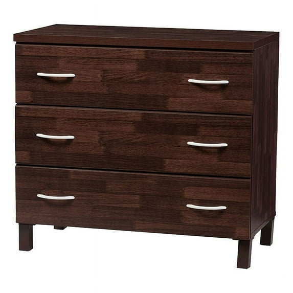 Allora Contemporary 3-Drawer Engineered Wood Chest in Dark Brown