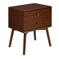 thumbnail image 1 of Allora Engineered Wood 2 Drawer Solid Wood Nightstand in Walnut, 1 of 5