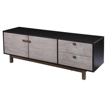 Allora Engineered Wood Media Console with Storage in Gray Finish