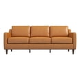 thumbnail image 1 of Allora Genuine Italian Leather Upholstered Sofa in Cognac/Tan, 1 of 7