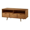 thumbnail image 1 of Allora Mid-Century 3-Drawer Wood TV Stand for TVs up to 58" in Caramel, 1 of 11