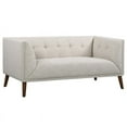 thumbnail image 1 of Allora Mid-Century Button-Tufted Linen Fabric Upholstered Loveseat in Beige, 1 of 6