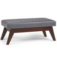 thumbnail image 1 of Allora Mid Century Faux Leather Upholstered Ottoman in Stone Gray, 1 of 5