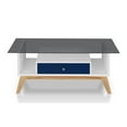 thumbnail image 1 of Allora Mid-Century Glass Coffee Table in Navy, 1 of 4