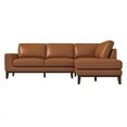 thumbnail image 1 of Allora Mid-Century L-Shaped Tight Back Leather Right-Facing Sectional in Tan, 1 of 5