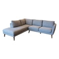 thumbnail image 1 of Allora Mid-Century Microfiber Sectional Left Chaise Sofa in Light Gray, 1 of 6