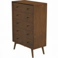 thumbnail image 1 of Allora Mid-Century Modern 5-Drawer Solid Wood Dresser in Brown, 1 of 6